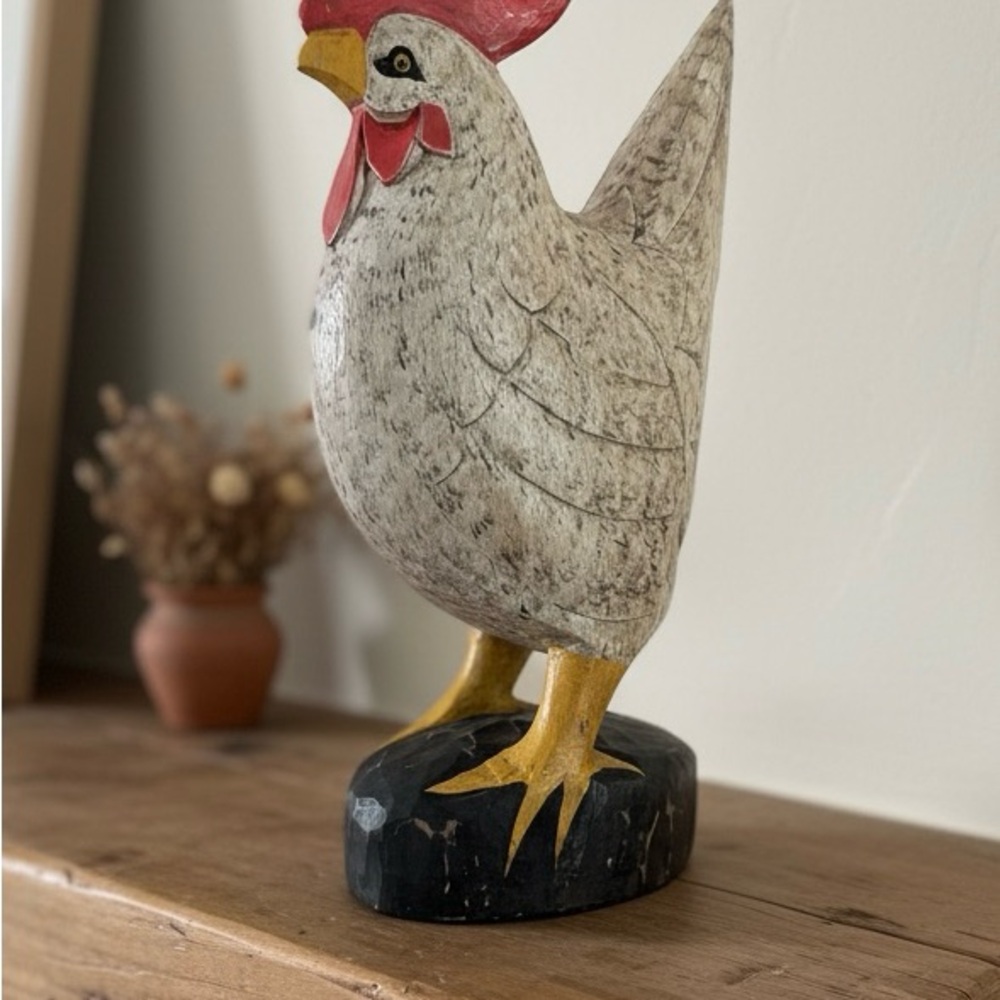 Vintage Hand Carved and Painted Rooster
